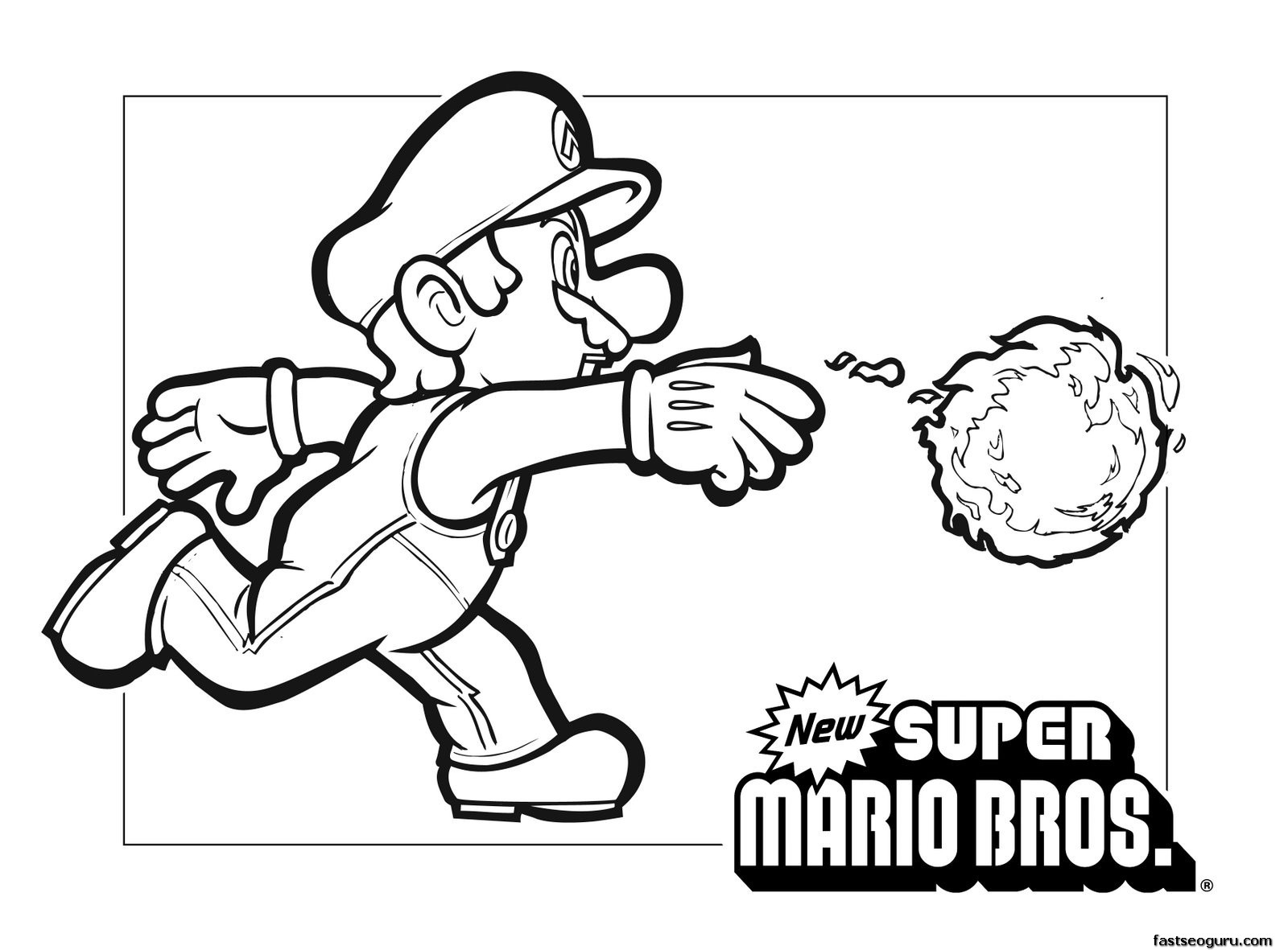 Print out Coloring page Mario